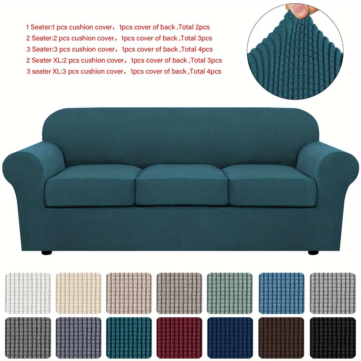 Couch Cover With Cushion Covers Checkered All-inclusive Elastic Sofa Slipcover Non-slip Sofa Cover Furniture Protector - Image 29
