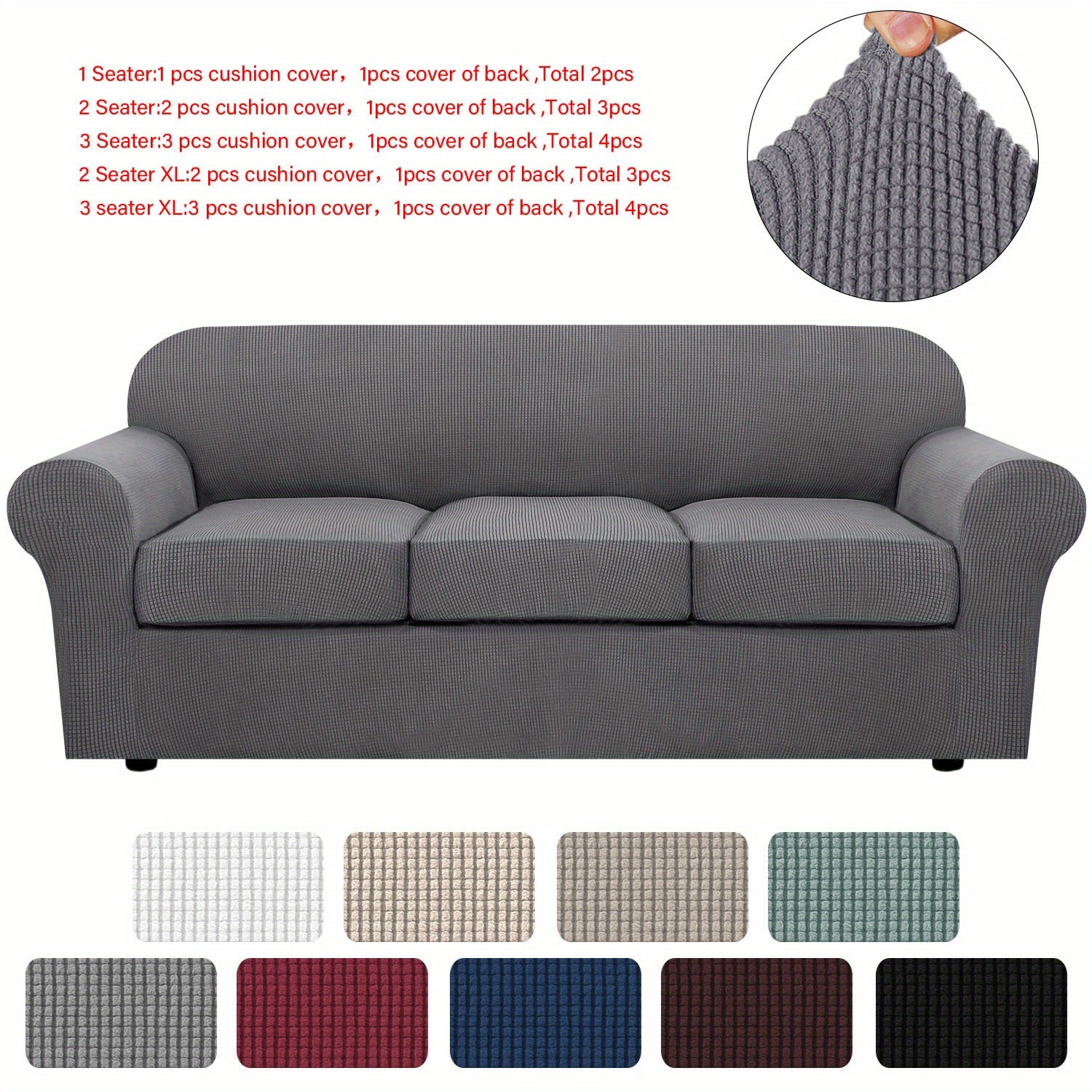 Couch Cover With Cushion Covers Checkered All-inclusive Elastic Sofa Slipcover Non-slip Sofa Cover Furniture Protector - Image 39