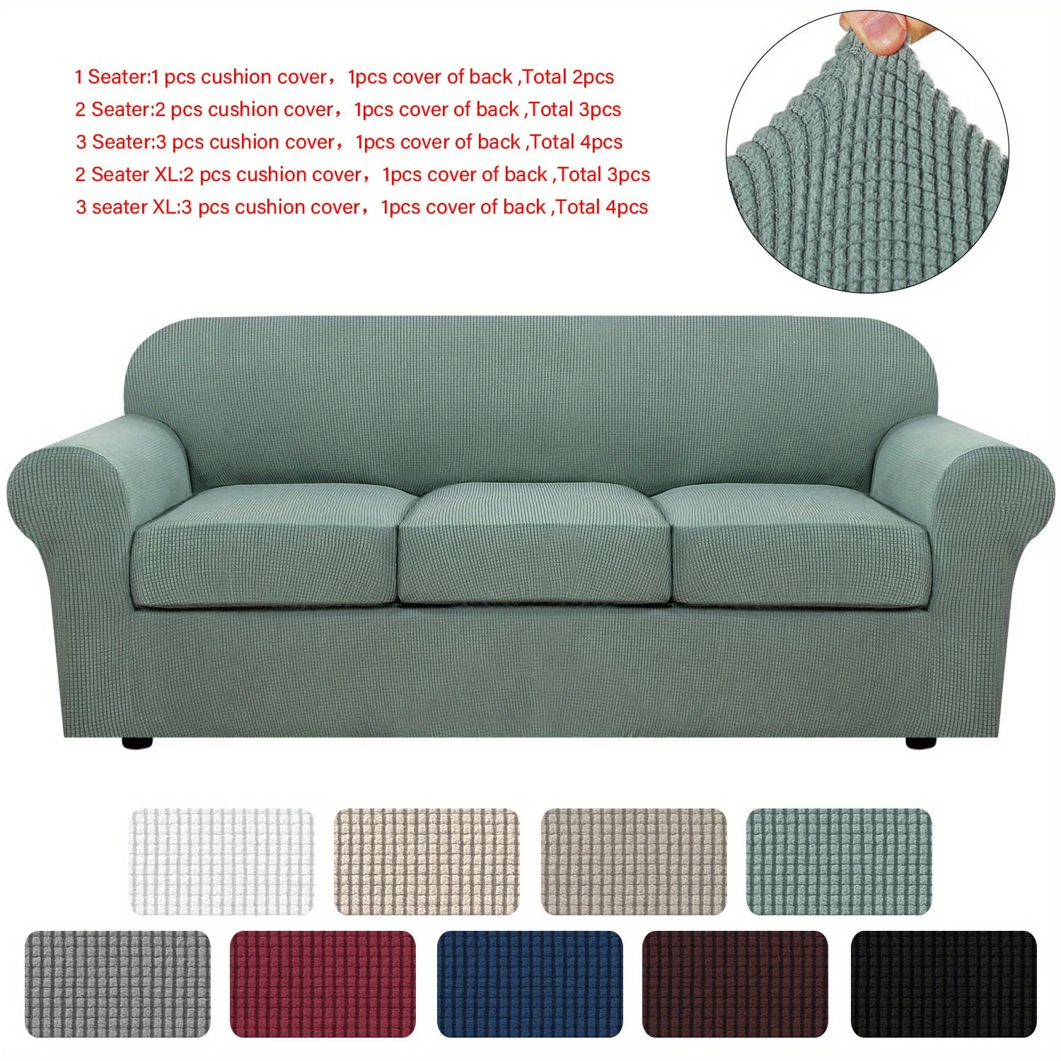 Couch Cover With Cushion Covers Checkered All-inclusive Elastic Sofa Slipcover Non-slip Sofa Cover Furniture Protector - Image 51