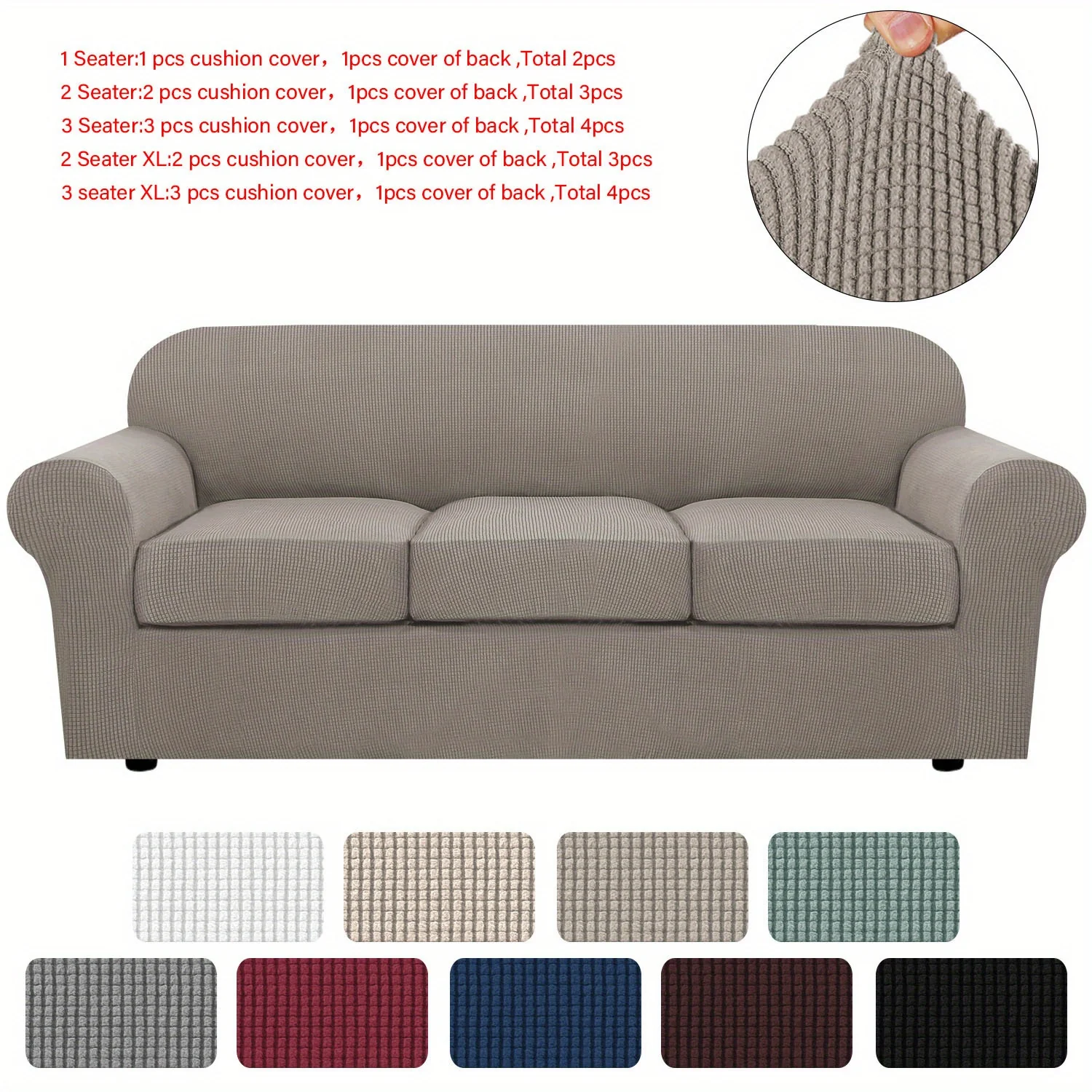 Couch Cover With Cushion Covers Checkered All-inclusive Elastic Sofa Slipcover Non-slip Sofa Cover Furniture Protector - Image 57