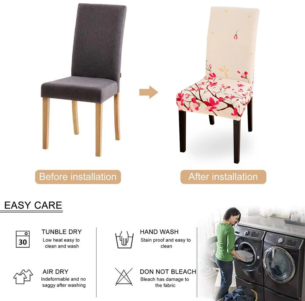 Dining Chair Cover Cheap Anti-dirty Slipcover Elastic Seat Chair Cover for Living Room Kitchen Wedding Banquet Party Removable - Image 4