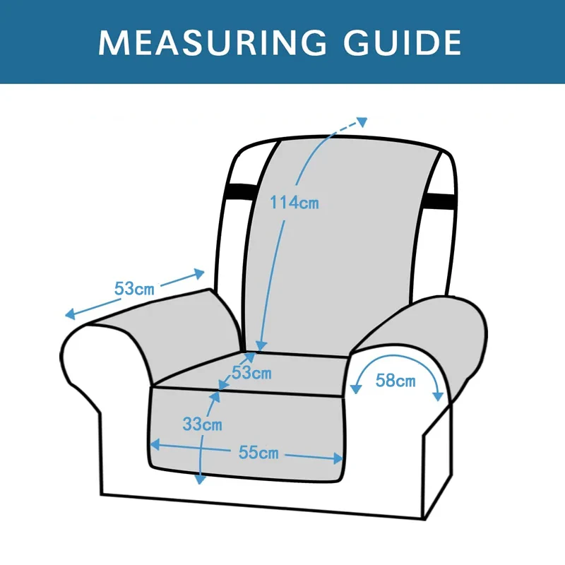Double-side Waterproof Sofa Covers Dogs Pets Kids Recliner Anti-Slip Couch Recliner Chair Cover Removable Armchair Slipcover - Image 6