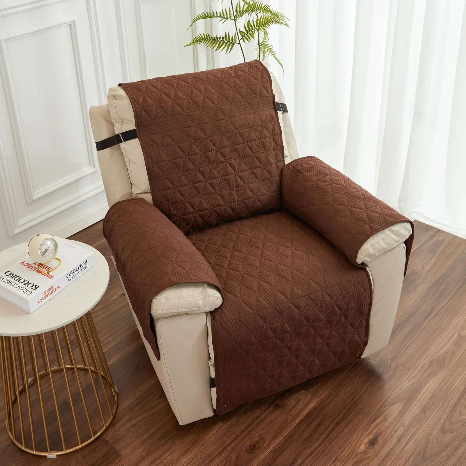 Double-side Waterproof Sofa Covers Dogs Pets Kids Recliner Anti-Slip Couch Recliner Chair Cover Removable Armchair Slipcover - Image 8