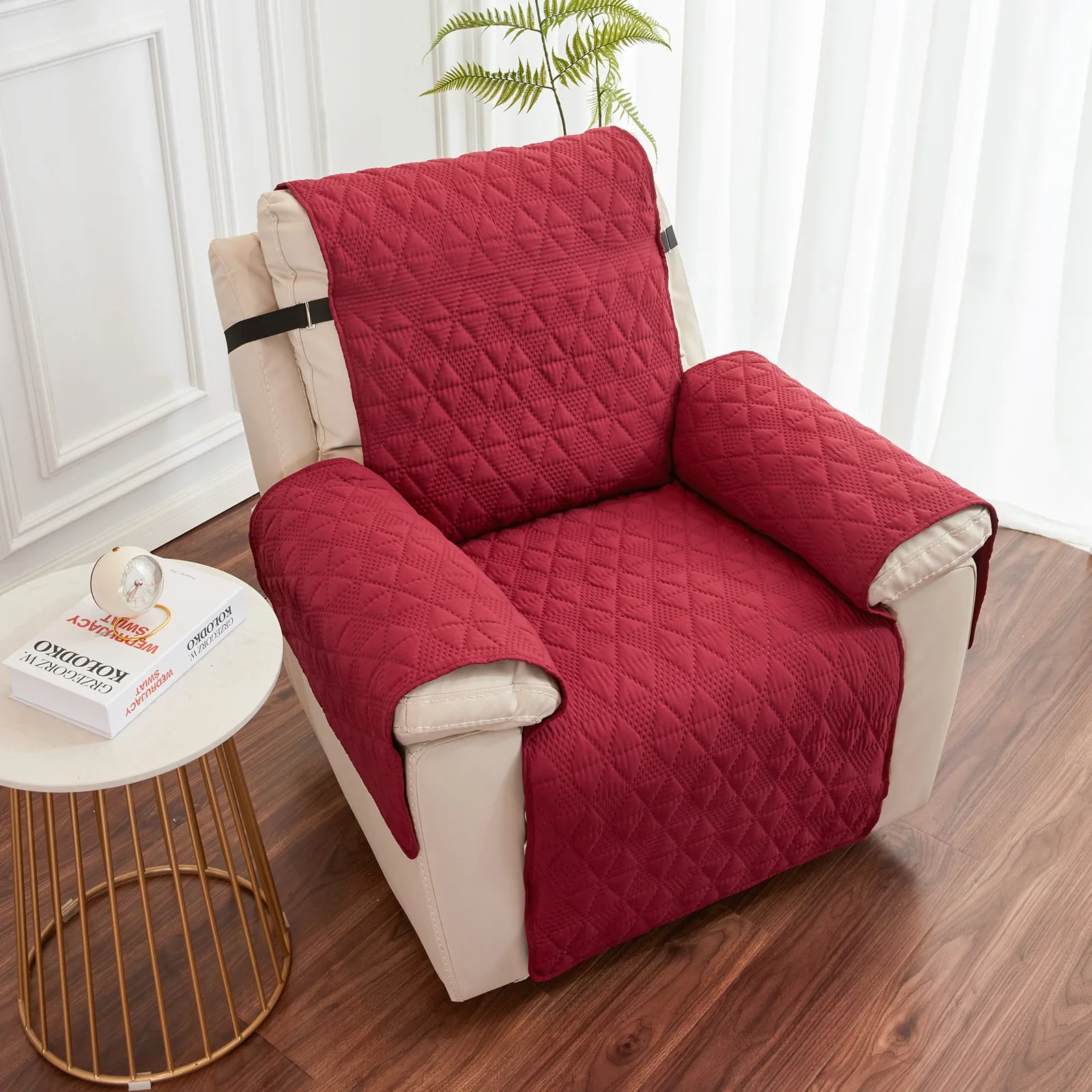 Double-side Waterproof Sofa Covers Dogs Pets Kids Recliner Anti-Slip Couch Recliner Chair Cover Removable Armchair Slipcover - Image 9