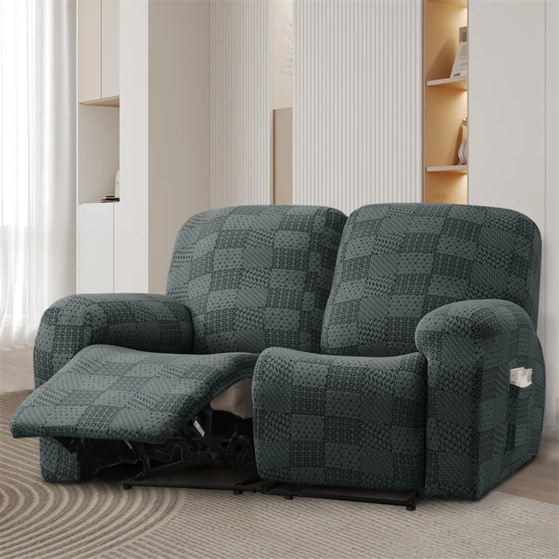 Elastic 2 Seater Recliner Sofa Coves Jacquard Stretch Spandex Lazy Boy Armchair Cover Recliner Furniture Protector Cases - Image 10