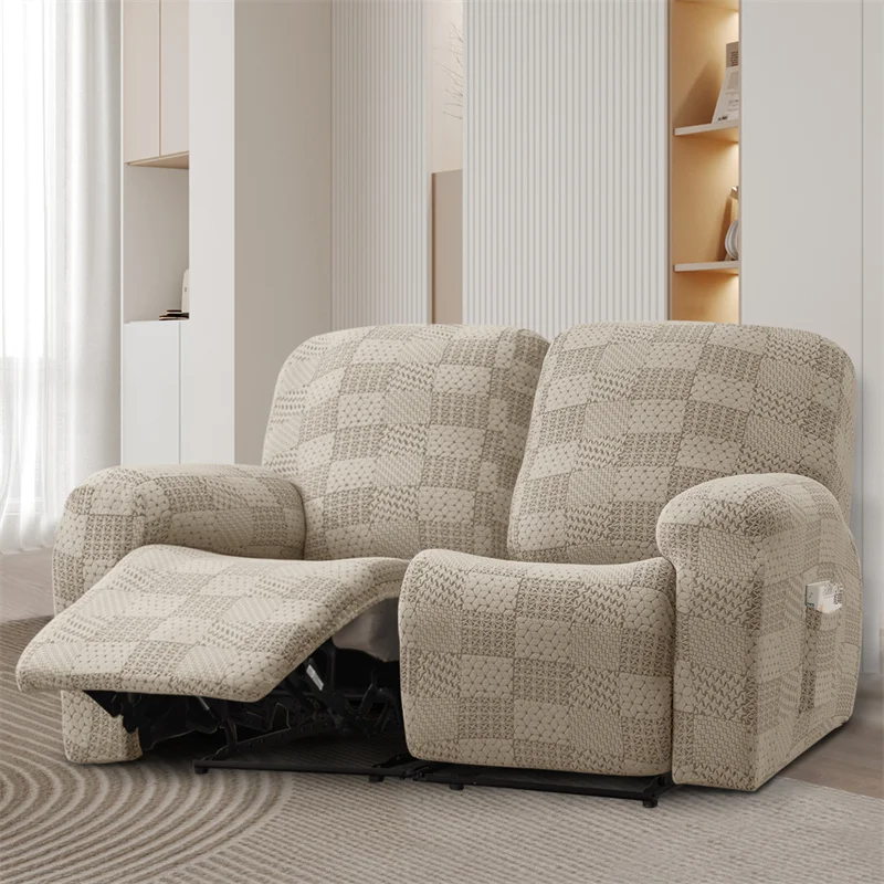 Elastic 2 Seater Recliner Sofa Coves Jacquard Stretch Spandex Lazy Boy Armchair Cover Recliner Furniture Protector Cases - Image 11