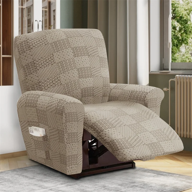 Elastic 2 Seater Recliner Sofa Coves Jacquard Stretch Spandex Lazy Boy Armchair Cover Recliner Furniture Protector Cases - Image 18