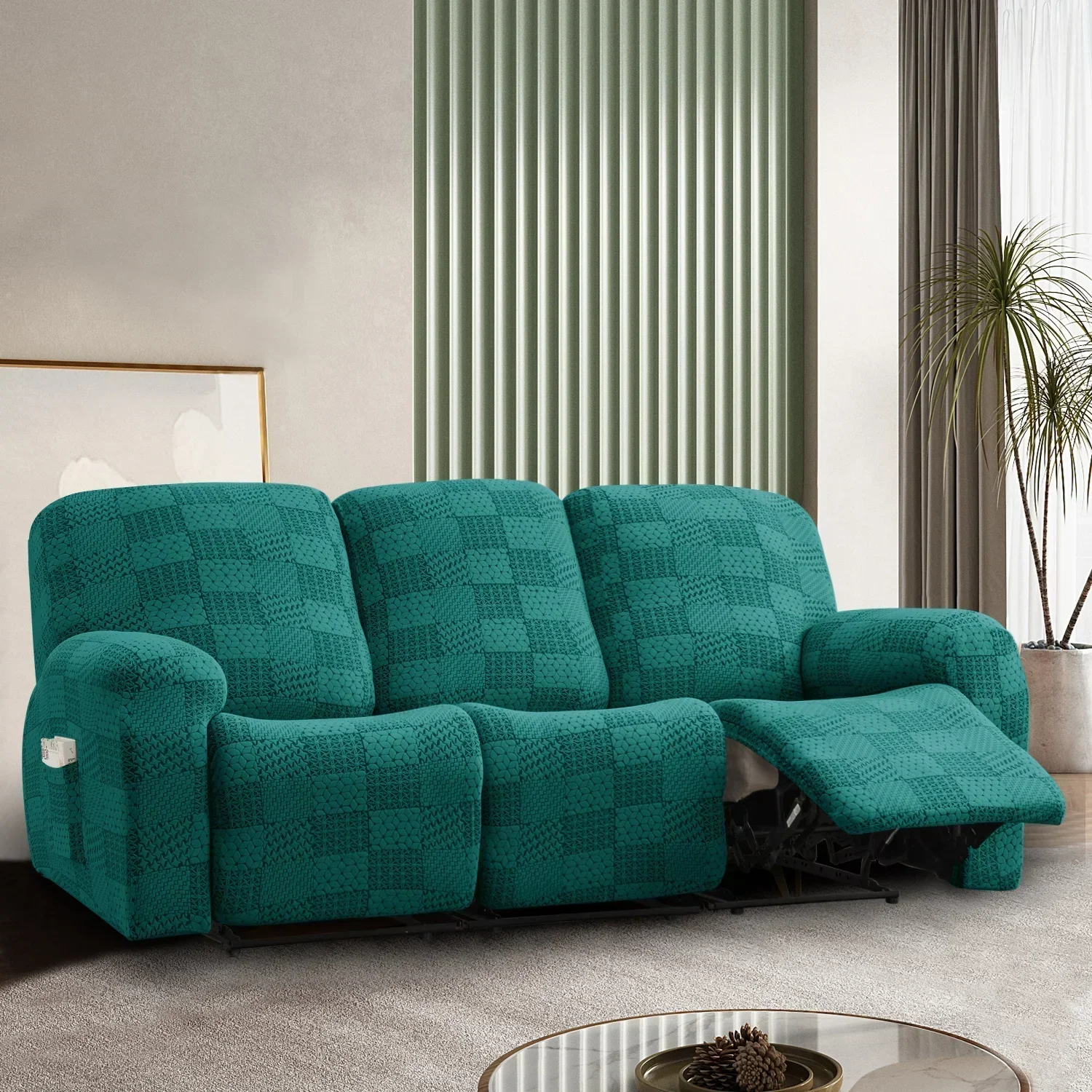 Elastic 2 Seater Recliner Sofa Coves Jacquard Stretch Spandex Lazy Boy Armchair Cover Recliner Furniture Protector Cases - Image 20