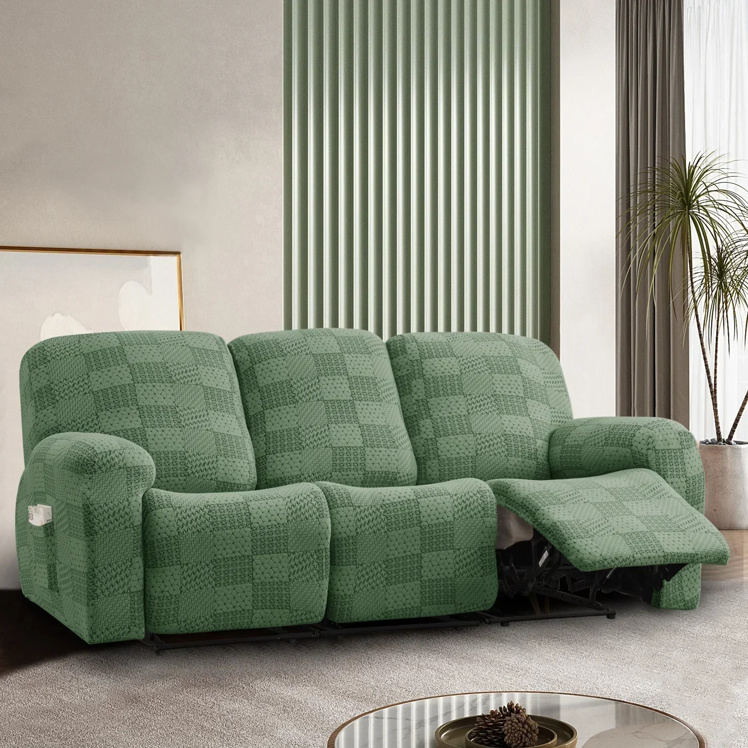 Elastic 2 Seater Recliner Sofa Coves Jacquard Stretch Spandex Lazy Boy Armchair Cover Recliner Furniture Protector Cases - Image 23