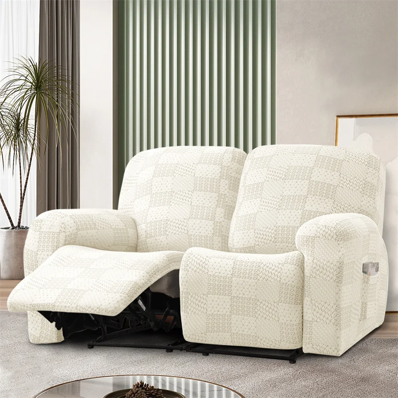 Elastic 2 Seater Recliner Sofa Coves Jacquard Stretch Spandex Lazy Boy Armchair Cover Recliner Furniture Protector Cases - Image 5