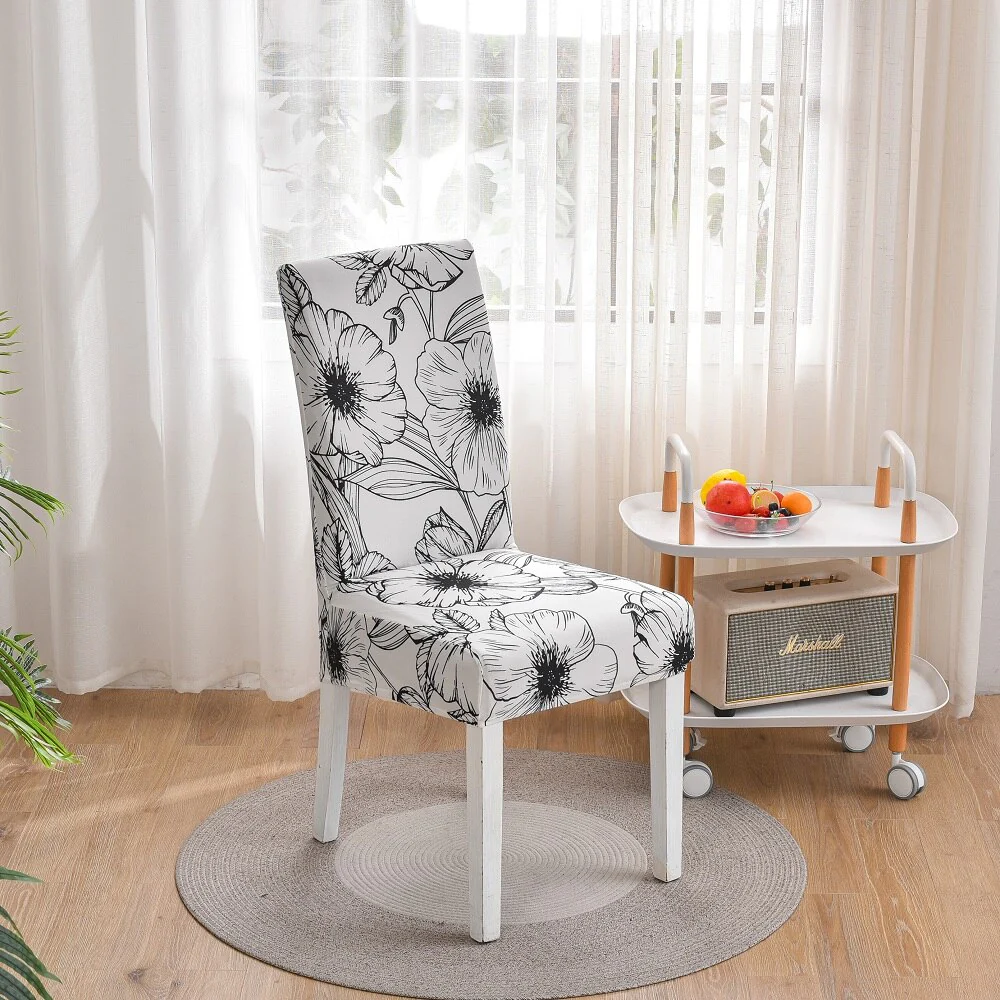 Elastic Floral Print Chair Covers Spandex Chair Cover Stretch Home Dining Multifunctional Spandex Elastic Cloth Universal Size - Image 9