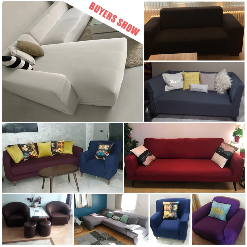 Elastic Plain Solid Sofa Cover Stretch Tight Wrap All-inclusive Sofa Cover Furniture Protector Covers Sofa Couch Cover ArmChair Cover - Image 3