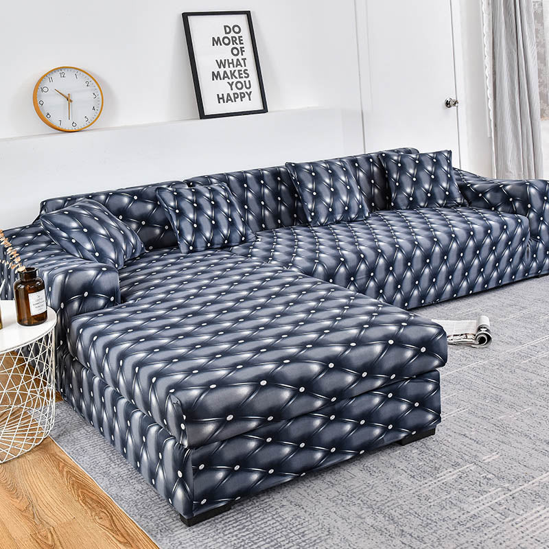 Elastic Sofa Cover Prints Sofa Cover Geometric Couch Cover Elastic Cover Pets Printed Flower Slipcovers Corner L Shaped Chaise Longue Sofa Slipcover - Image 10