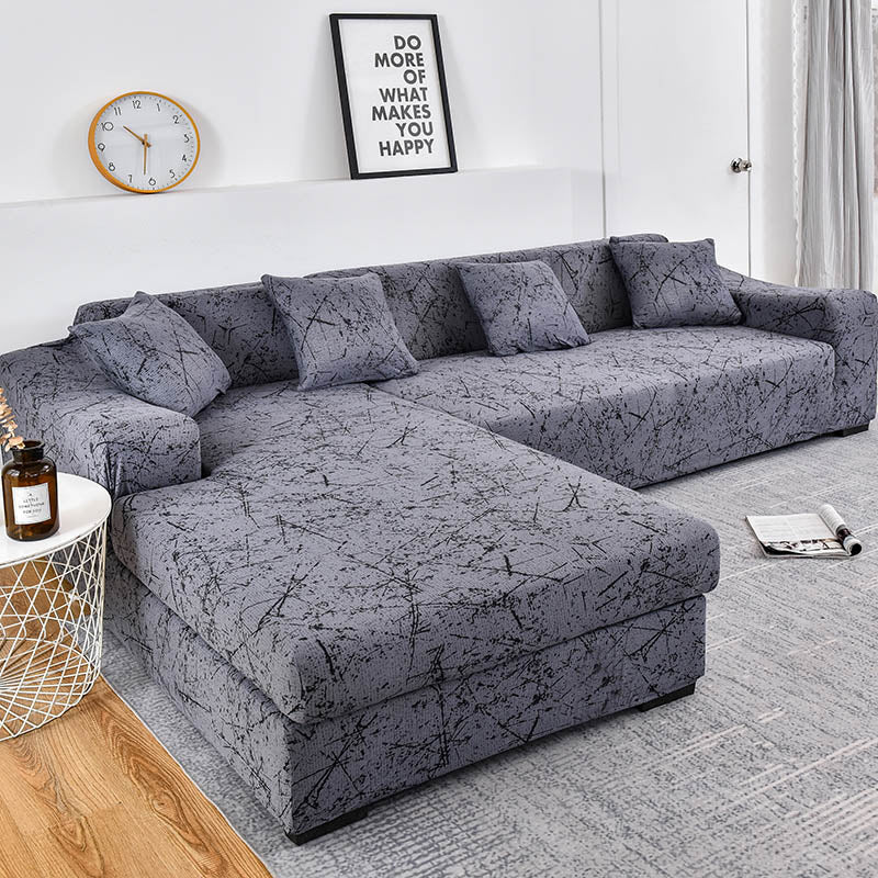 Elastic Sofa Cover Prints Sofa Cover Geometric Couch Cover Elastic Cover Pets Printed Flower Slipcovers Corner L Shaped Chaise Longue Sofa Slipcover - Image 14