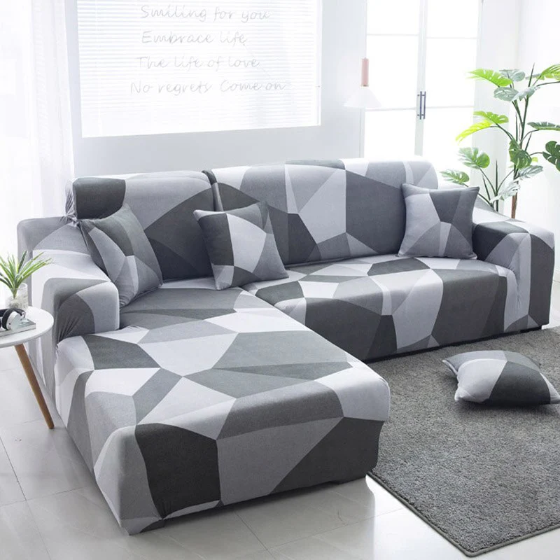 Elastic Sofa Cover Prints Sofa Cover Geometric Couch Cover Elastic Cover Pets Printed Flower Slipcovers Corner L Shaped Chaise Longue Sofa Slipcover - Image 20