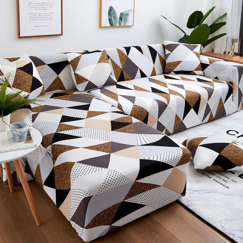 Elastic Sofa Cover Prints Sofa Cover Geometric Couch Cover Elastic Cover Pets Printed Flower Slipcovers Corner L Shaped Chaise Longue Sofa Slipcover - Image 27