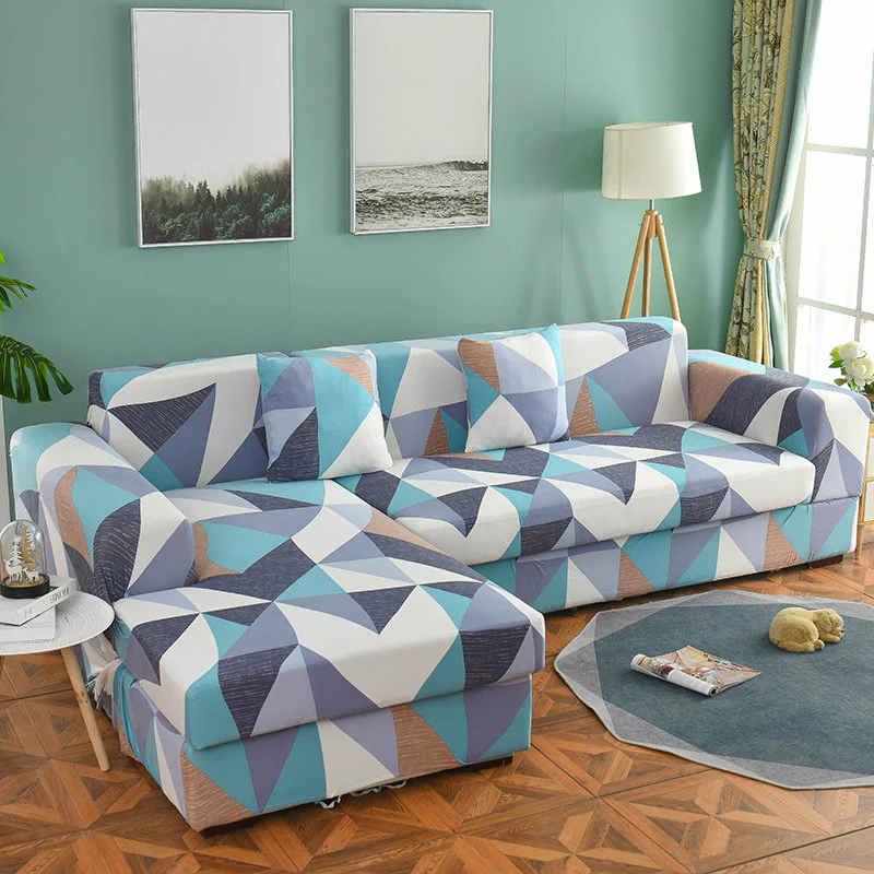 Elastic Sofa Cover Prints Sofa Cover Geometric Couch Cover Elastic Cover Pets Printed Flower Slipcovers Corner L Shaped Chaise Longue Sofa Slipcover - Image 29