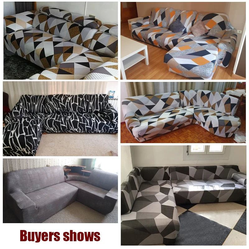 Elastic Sofa Cover Prints Sofa Cover Geometric Couch Cover Elastic Cover Pets Printed Flower Slipcovers Corner L Shaped Chaise Longue Sofa Slipcover - Image 6