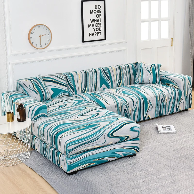 Elastic Sofa Cover Prints Sofa Cover Geometric Couch Cover Elastic Cover Pets Printed Flower Slipcovers Corner L Shaped Chaise Longue Sofa Slipcover - Image 7