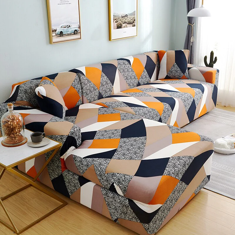 Elastic Sofa Cover Stretch Sectional Corner Couch Cover Universal Cover 1/2/3/4 Slipcover,L Shaped 1/2/3/4 Seats Covers L Shape Sofa Cover - Image 12