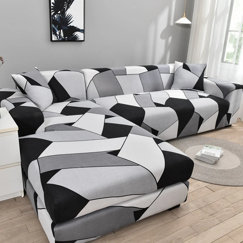 Elastic Sofa Cover Stretch Sectional Corner Couch Cover Universal Cover 1/2/3/4 Slipcover,L Shaped 1/2/3/4 Seats Covers L Shape Sofa Cover - Image 28