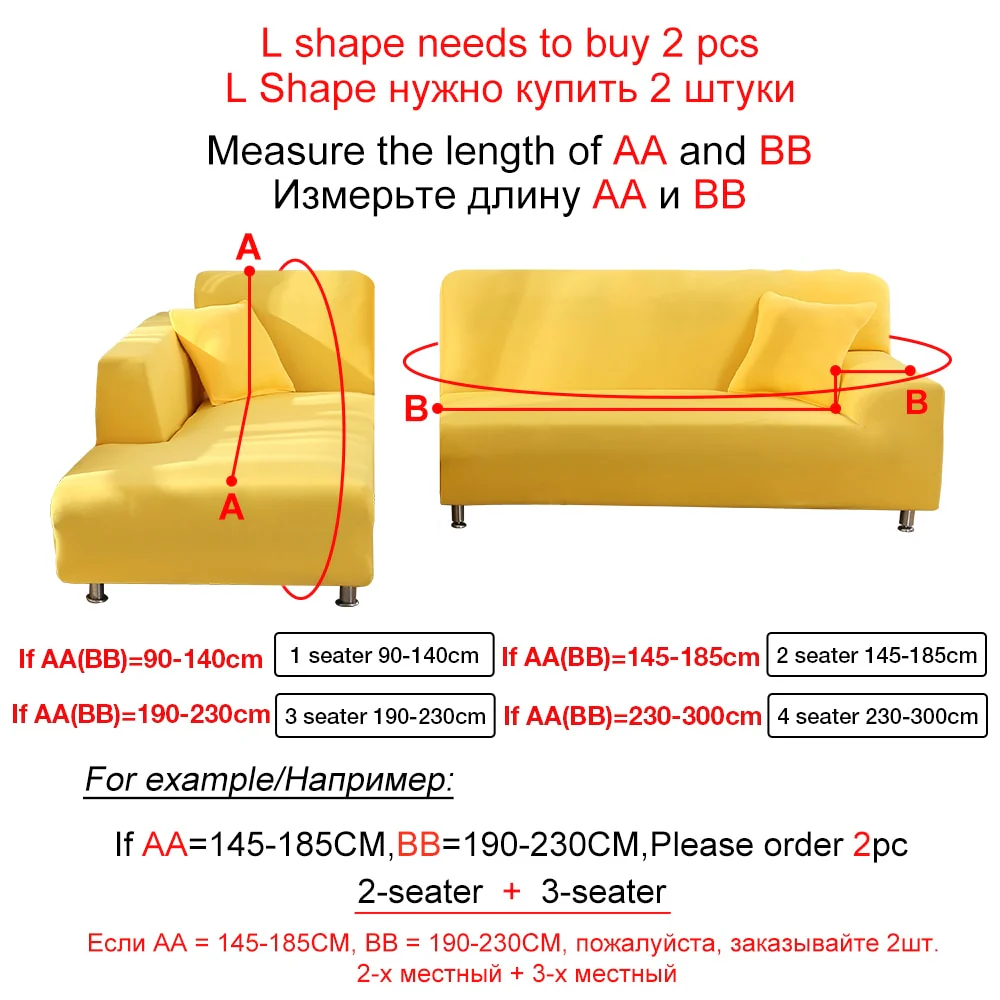 Elastic Sofa Cover Stretch Sectional Corner Couch Cover Universal Cover 1/2/3/4 Slipcover,L Shaped 1/2/3/4 Seats Covers L Shape Sofa Cover - Image 3