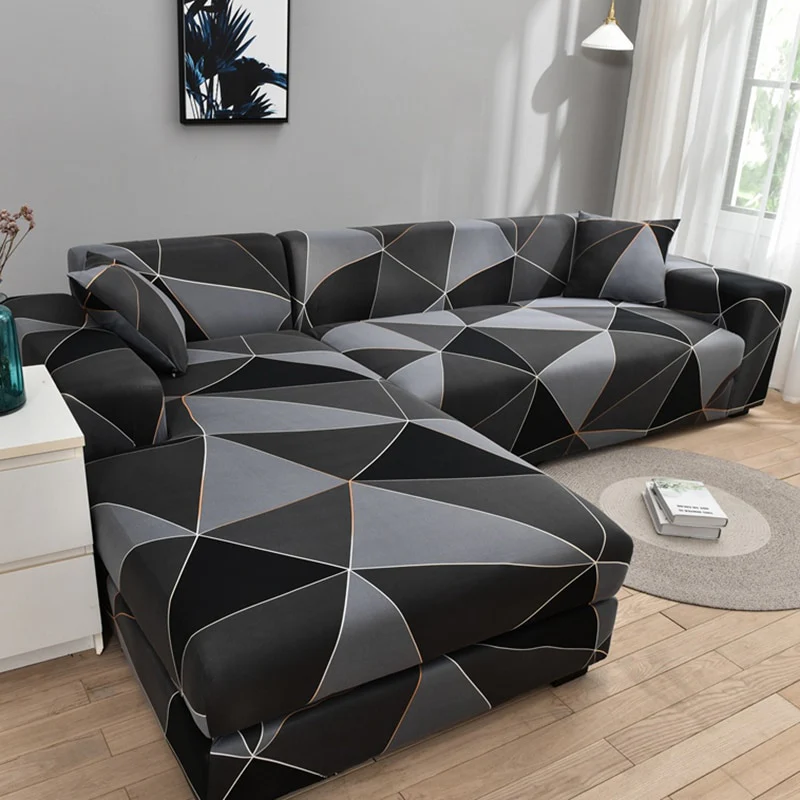 Elastic Sofa Cover Stretch Sectional Corner Couch Cover Universal Cover 1/2/3/4 Slipcover,L Shaped 1/2/3/4 Seats Covers L Shape Sofa Cover - Image 5