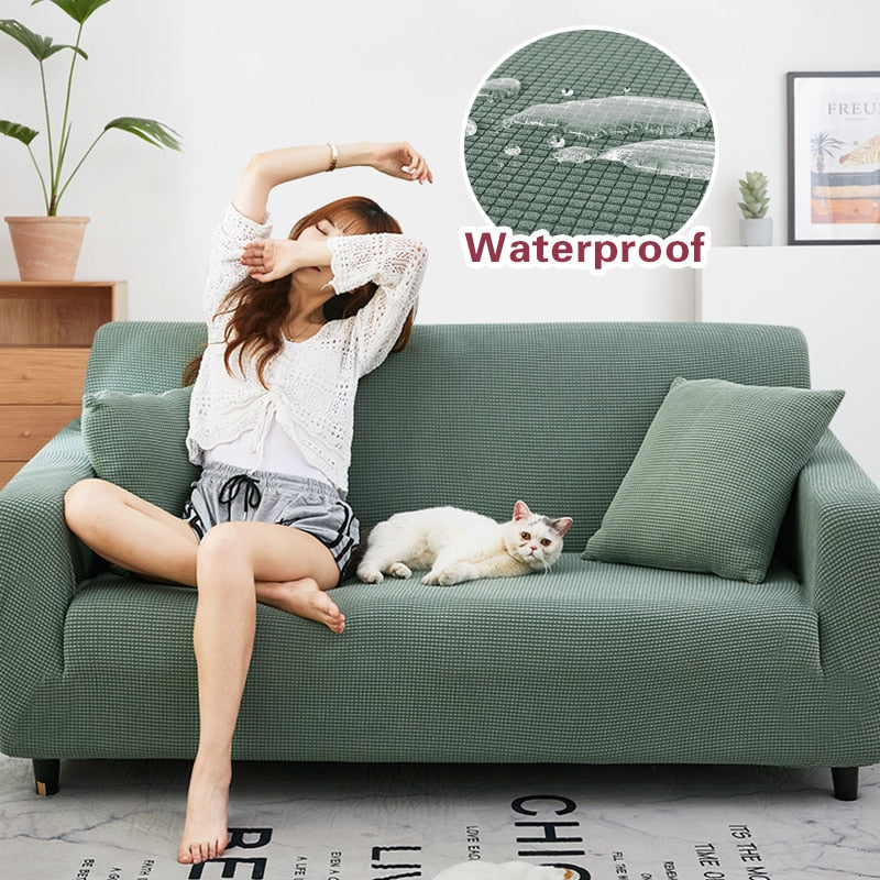 Elastic Sofa Cover Waterproof Sofa Cover Solid Color High Stretch Slipcover All-inclusive Elastic Dustproof Couch Cover Sofa Covers Washable - Image 6