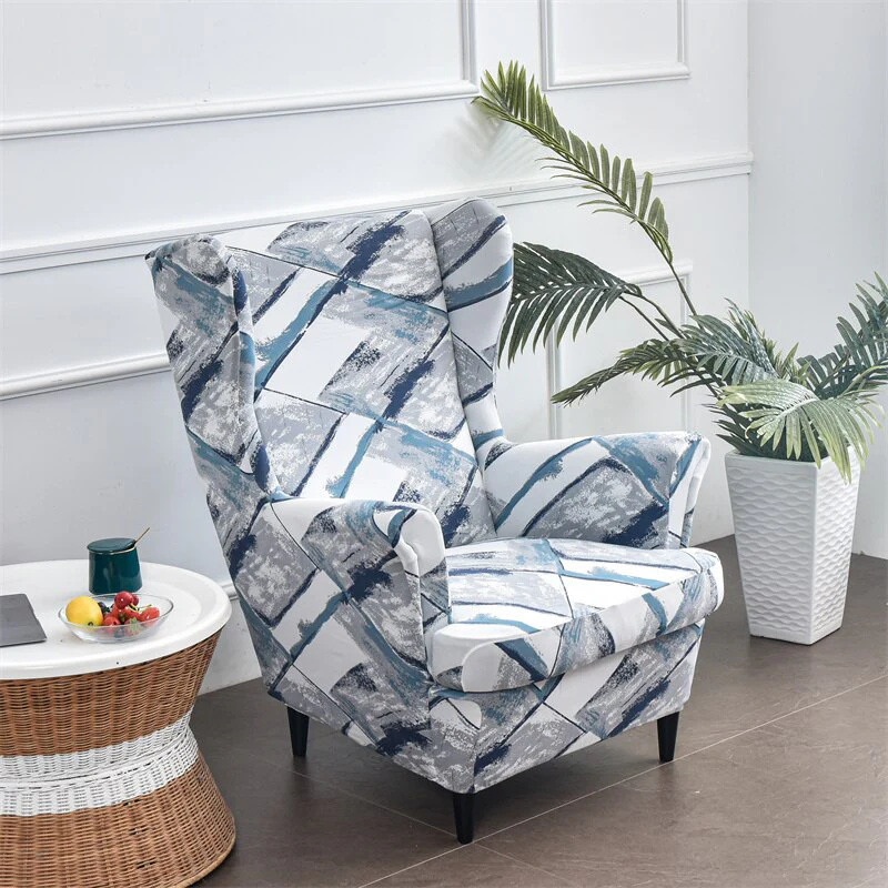 Floral Wing Chair Cover Sloping King Back Armchair Covers Elastic Armchair Slipcover Wingback Sofa Back Chair Cover Slipcovers - Image 15