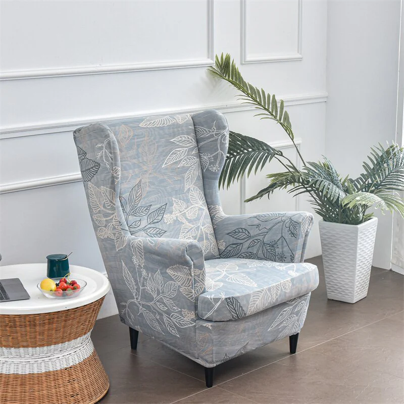 Floral Wing Chair Cover Sloping King Back Armchair Covers Elastic Armchair Slipcover Wingback Sofa Back Chair Cover Slipcovers - Image 3
