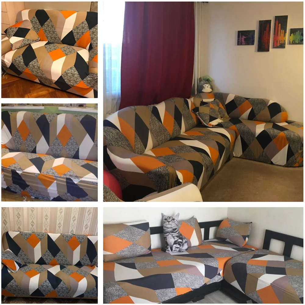 Geometric Elastic Sofa Cover Modern Sectional Corner Sofa Slipcover Corner Couch Cover Chair Protector Christmas Decor 1/2/3/4 Seats - Image 6