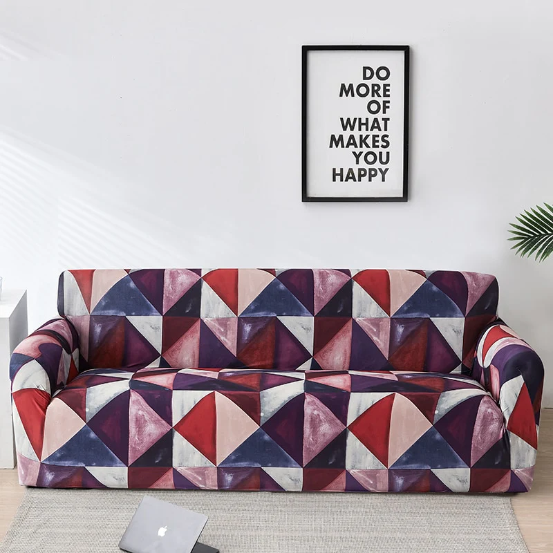 Geometry Plaid Sofa Cover Slipcovers Stretch Printed Flower Elastic Sofa Covers for Living Room Elastic Couch Chair Cover Sofa Towel 1/2/3/4-seater - Image 24