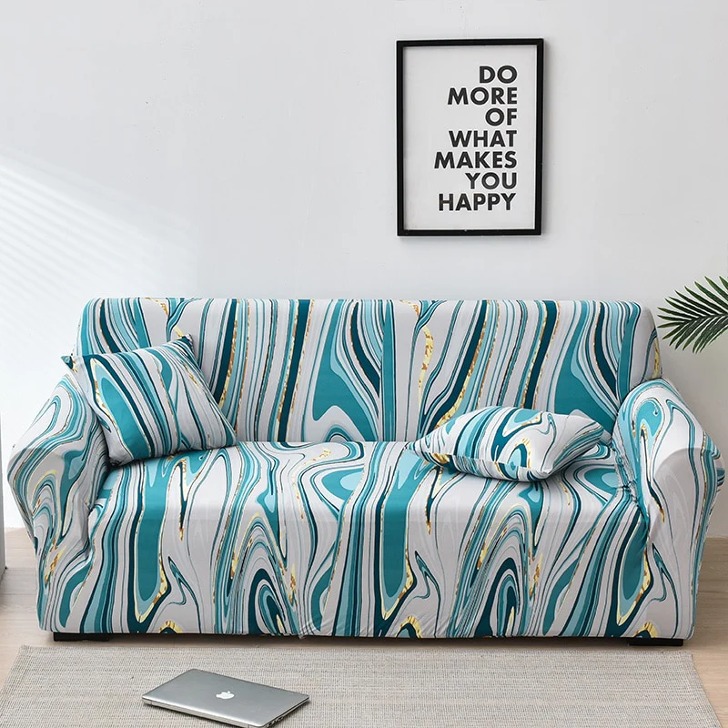 Geometry Plaid Sofa Cover Slipcovers Stretch Printed Flower Elastic Sofa Covers for Living Room Elastic Couch Chair Cover Sofa Towel 1/2/3/4-seater - Image 30