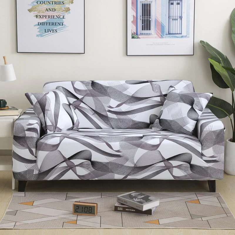 Geometry Plaid Sofa Cover Slipcovers Stretch Printed Flower Elastic Sofa Covers for Living Room Elastic Couch Chair Cover Sofa Towel 1/2/3/4-seater - Image 9