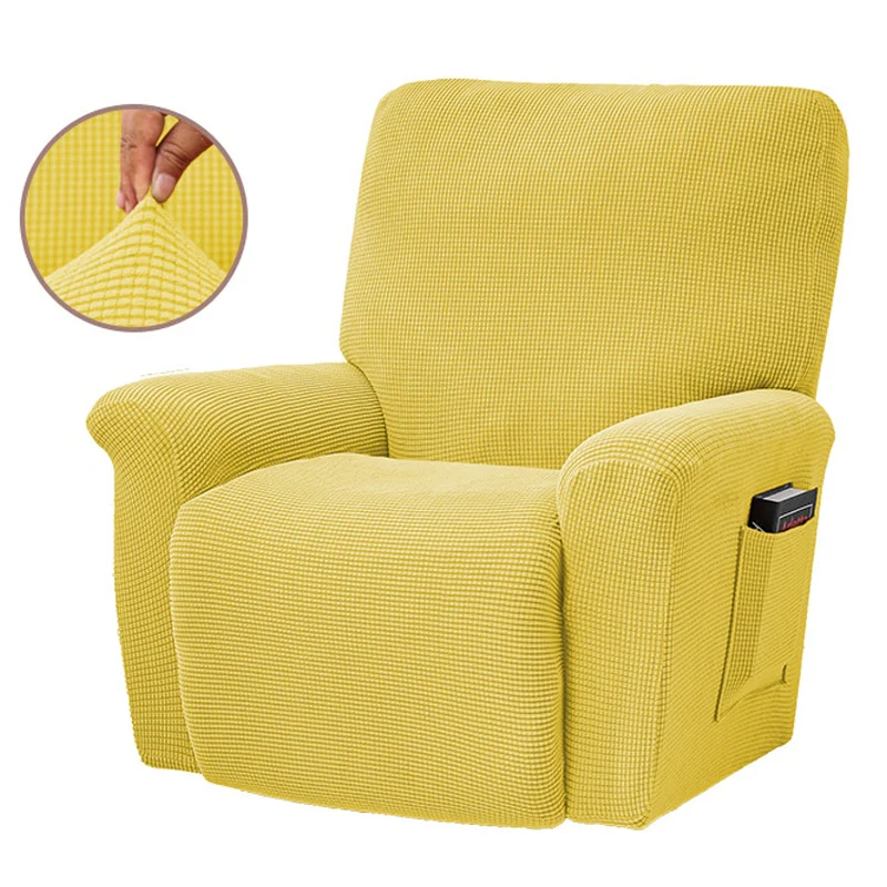 Jacquard Recliner Covers European Style Recliner Stretch Sofa Cover Charcoal Thickened Fleece Recliner Protection Pad Non-slip Furniture Cover - Image 10