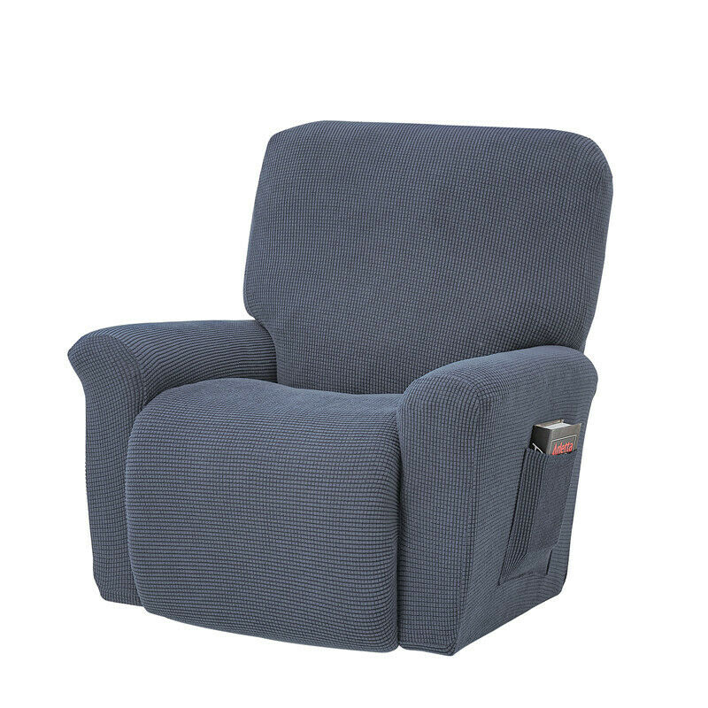 Jacquard Recliner Covers European Style Recliner Stretch Sofa Cover Charcoal Thickened Fleece Recliner Protection Pad Non-slip Furniture Cover - Image 11