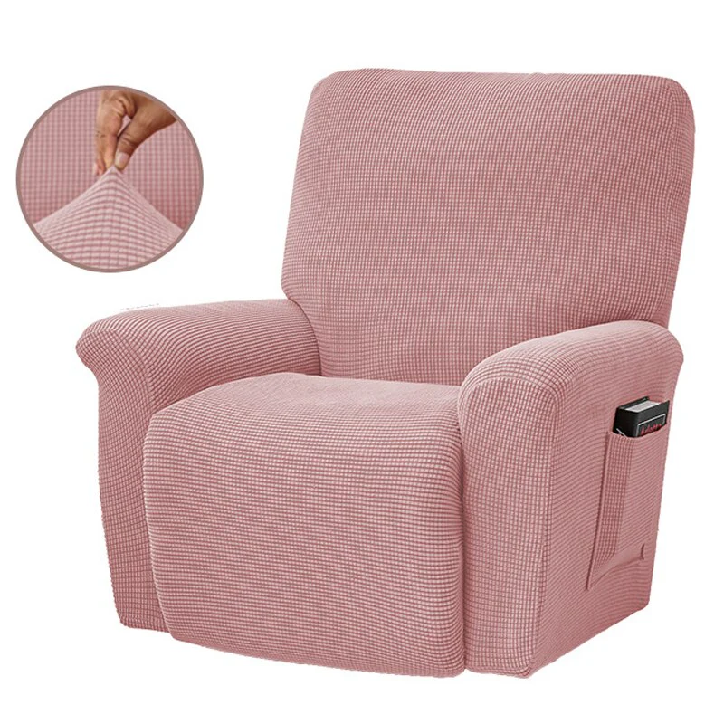 Jacquard Recliner Covers European Style Recliner Stretch Sofa Cover Charcoal Thickened Fleece Recliner Protection Pad Non-slip Furniture Cover - Image 12