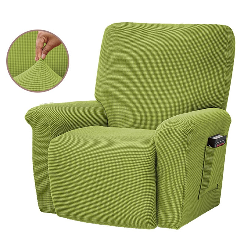 Jacquard Recliner Covers European Style Recliner Stretch Sofa Cover Charcoal Thickened Fleece Recliner Protection Pad Non-slip Furniture Cover - Image 14