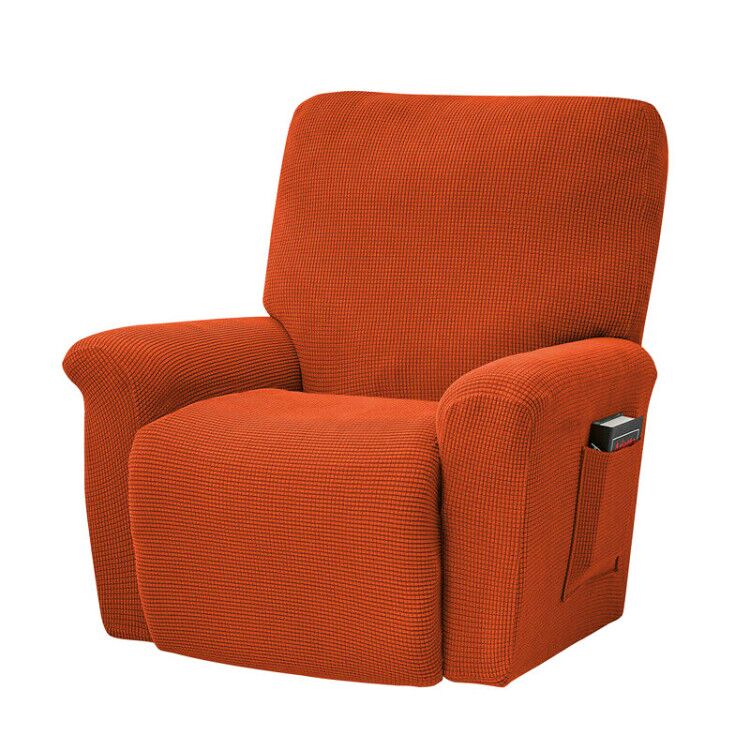 Jacquard Recliner Covers European Style Recliner Stretch Sofa Cover Charcoal Thickened Fleece Recliner Protection Pad Non-slip Furniture Cover - Image 15