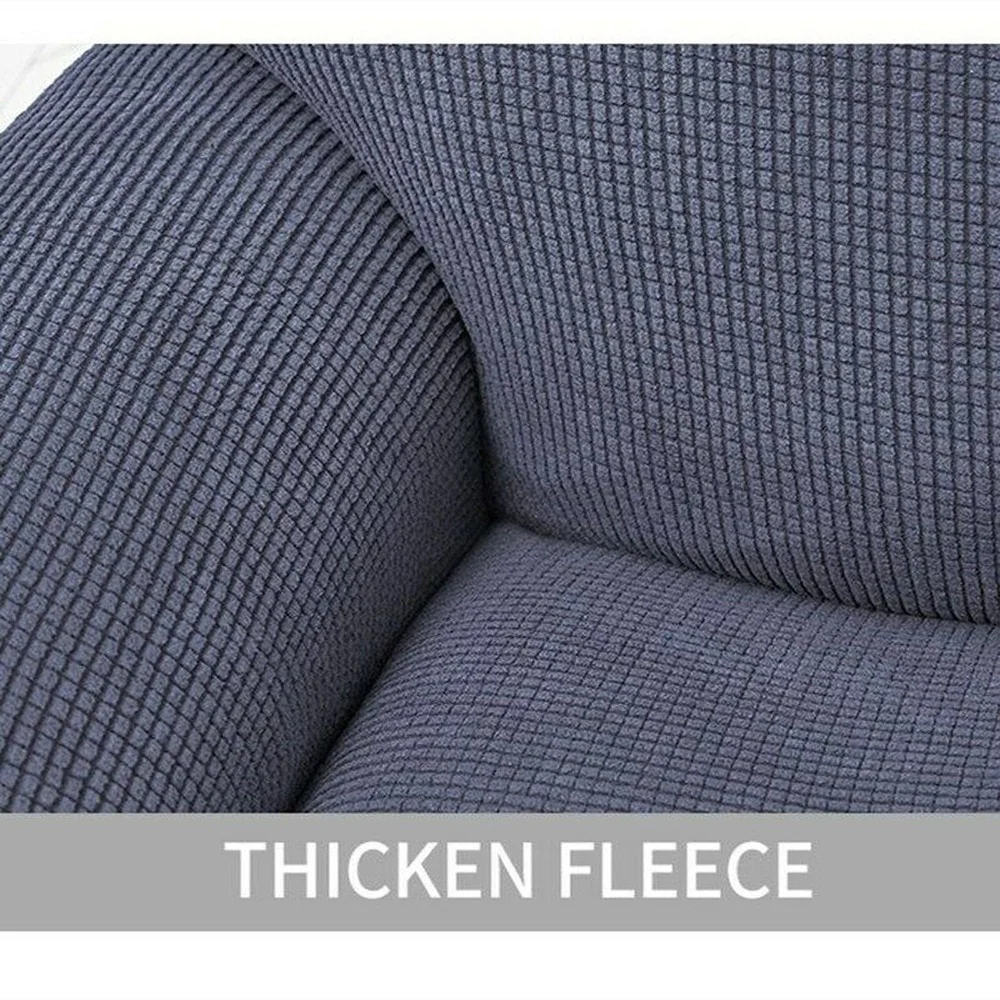 Jacquard Recliner Covers European Style Recliner Stretch Sofa Cover Charcoal Thickened Fleece Recliner Protection Pad Non-slip Furniture Cover - Image 6