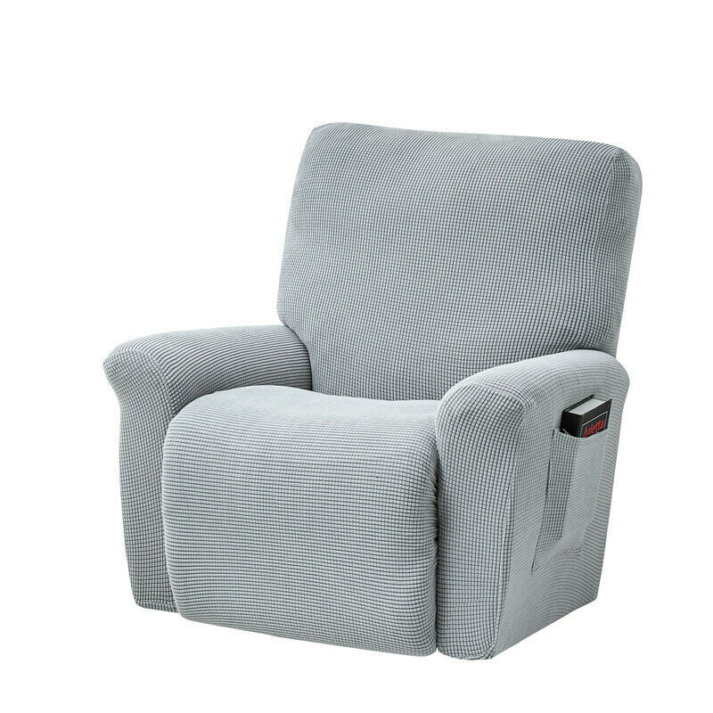 Jacquard Recliner Covers European Style Recliner Stretch Sofa Cover Charcoal Thickened Fleece Recliner Protection Pad Non-slip Furniture Cover - Image 8