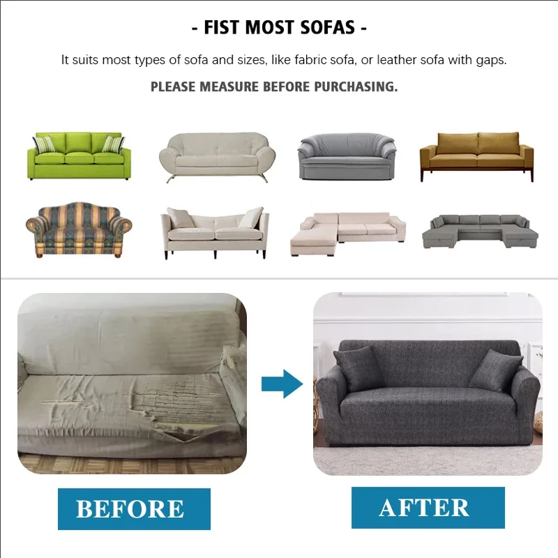 Jacquard Waterproof L Shaped Sofa Covers Cover All Season Universa Sofa Protective Cover High Elastic Corner Sofa Cover - Image 4