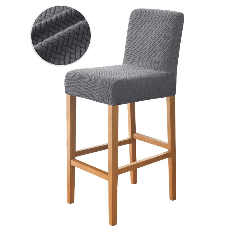 Luxury Plaid Fabric Bar Chair Cover Stretch Short Back Chairs Covers Small Size Bar Stool Anti-Slip Seat Covers for Kitchen Home Hotel - Image 10