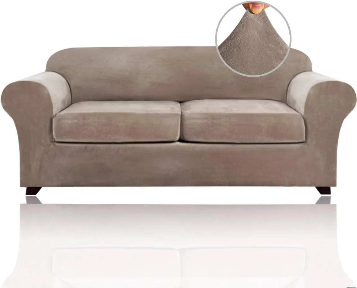 Luxury Real Velvet Stretch Sofa Covers Stretch Velvet Couch Covers for Cushion Sofa Slipcovers Soft Sofa Slip Covers Furniture Covers Cushion Covers Machine Washable - Image 29