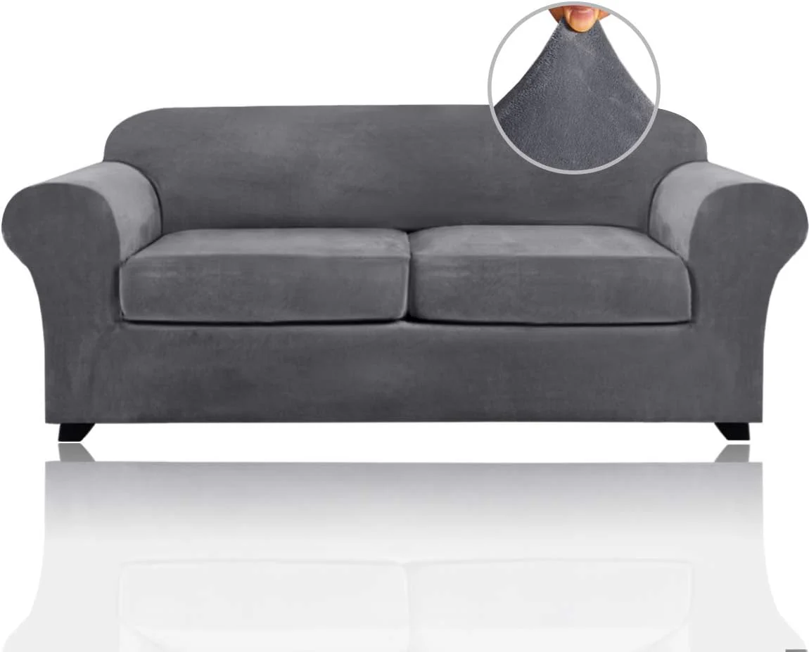 Luxury Real Velvet Stretch Sofa Covers Stretch Velvet Couch Covers for Cushion Sofa Slipcovers Soft Sofa Slip Covers Furniture Covers Cushion Covers Machine Washable - Image 36