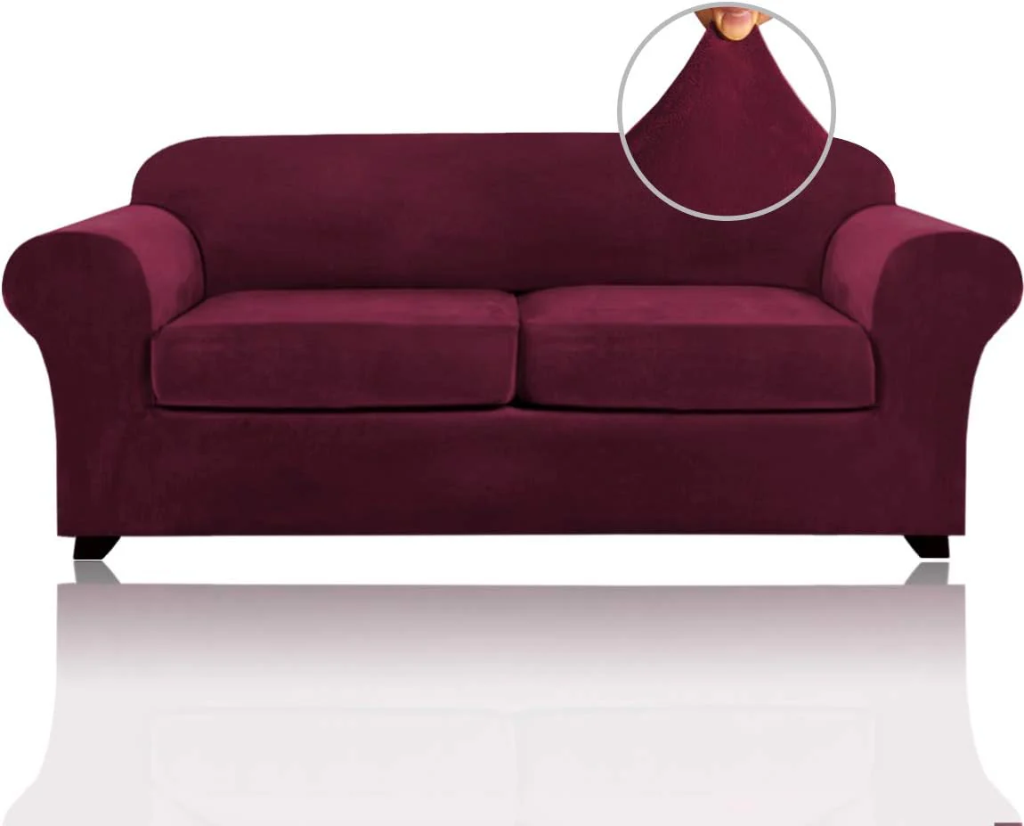 Luxury Real Velvet Stretch Sofa Covers Stretch Velvet Couch Covers for Cushion Sofa Slipcovers Soft Sofa Slip Covers Furniture Covers Cushion Covers Machine Washable - Image 39