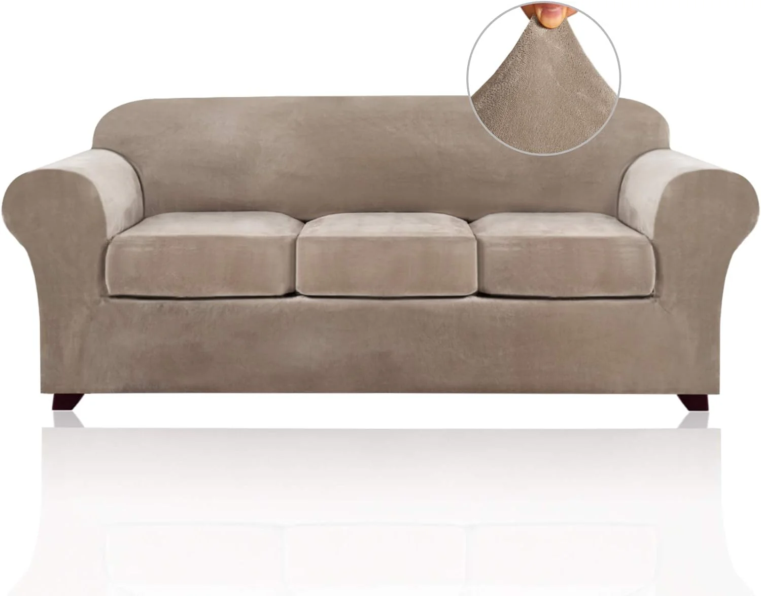 Luxury Real Velvet Stretch Sofa Covers Stretch Velvet Couch Covers for Cushion Sofa Slipcovers Soft Sofa Slip Covers Furniture Covers Cushion Covers Machine Washable - Image 47