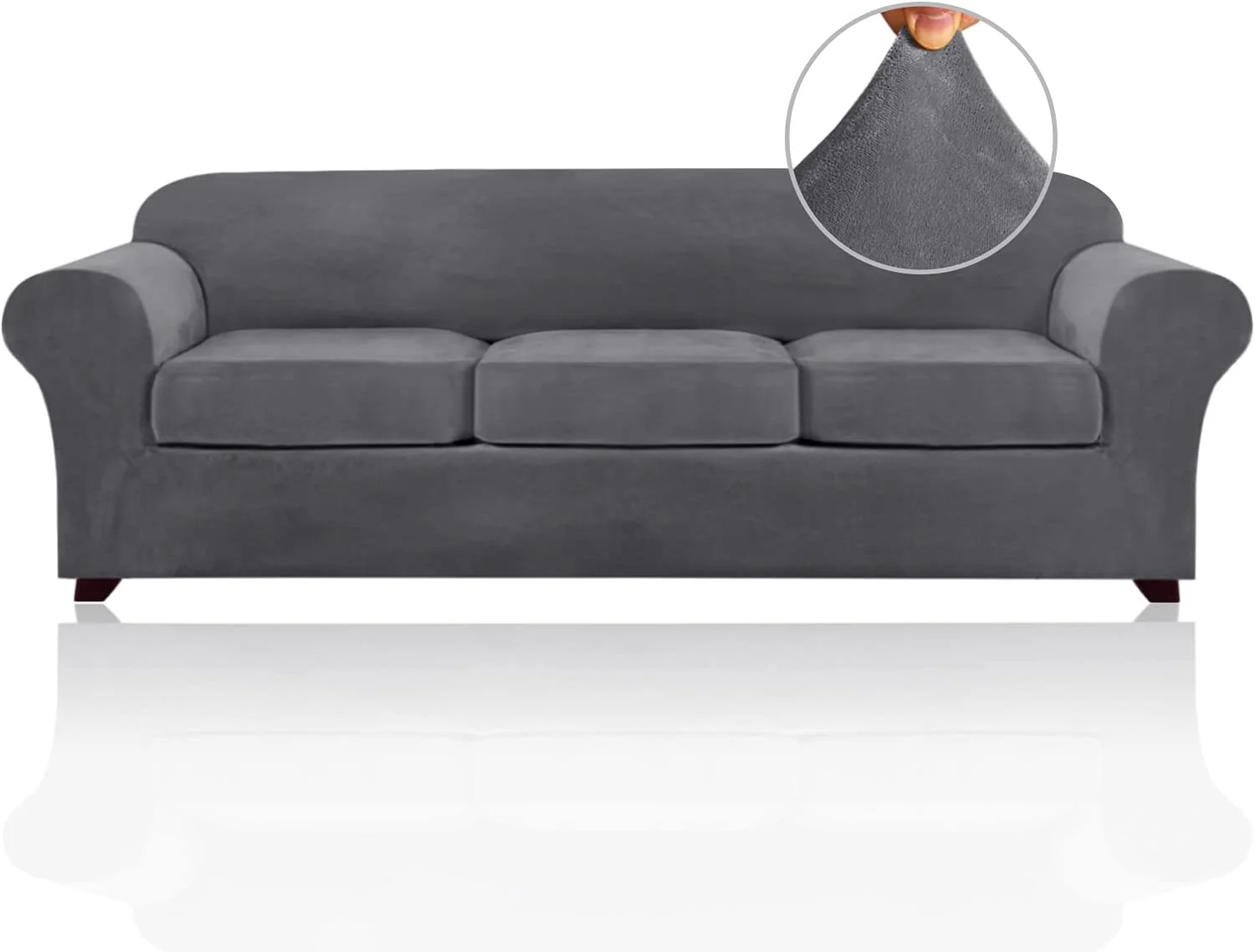 Luxury Real Velvet Stretch Sofa Covers Stretch Velvet Couch Covers for Cushion Sofa Slipcovers Soft Sofa Slip Covers Furniture Covers Cushion Covers Machine Washable - Image 55