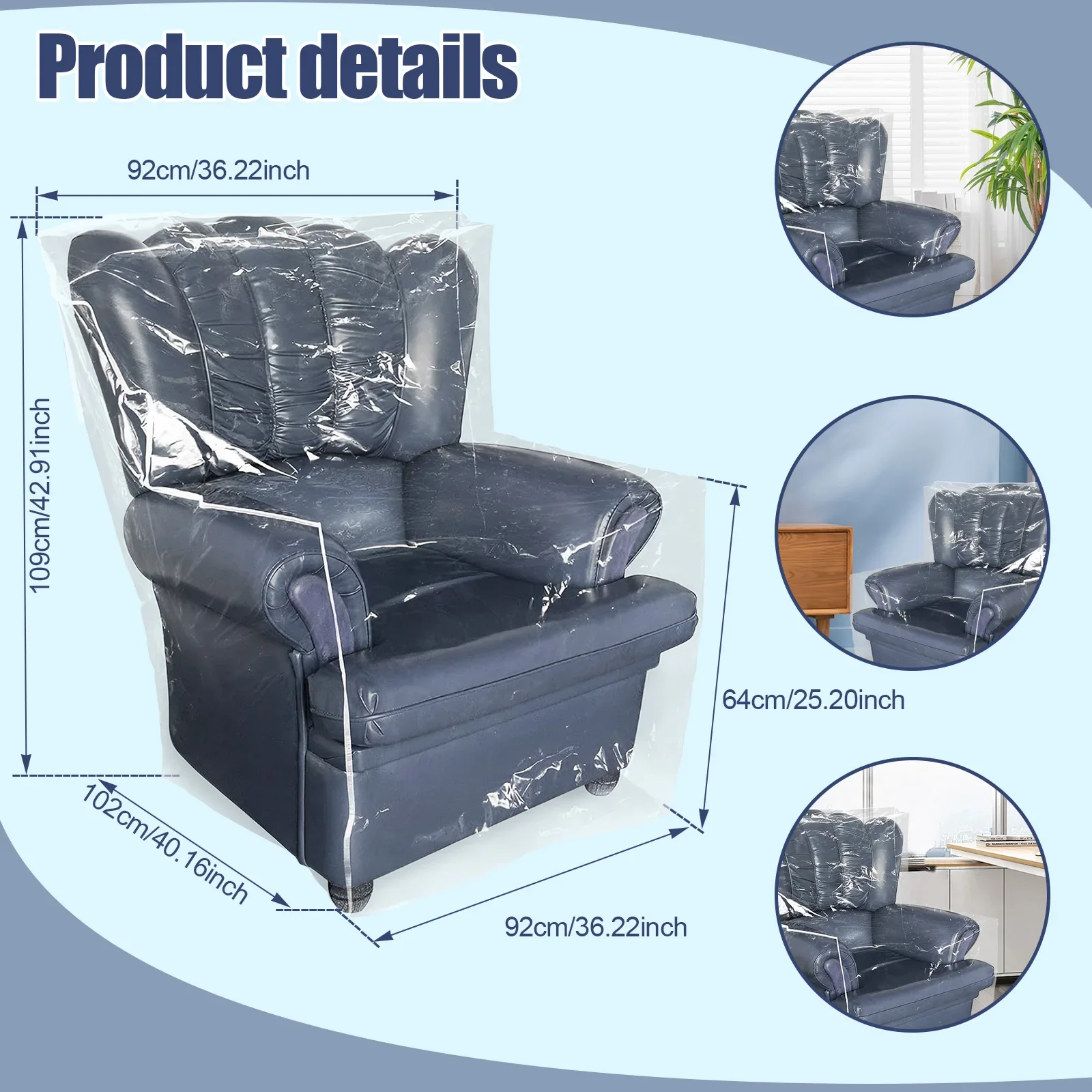 New Couch Cover Pet Plastic Cover Transparent Cat Scratch Protector Waterproof Sofa Covers for Protection Against Cat Dog Clawing - Image 9