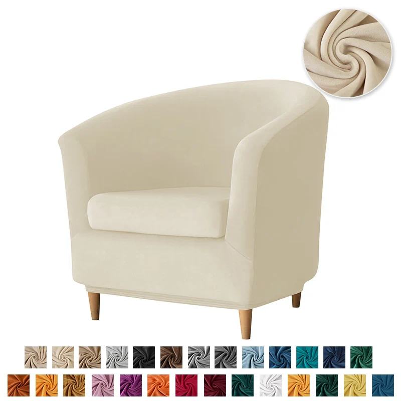 New Elastic Velvet Club Bath Tub Armchair Covers Stretch Soft Single Sofa Chair Slipcover Bar Counter with Seat Cover Home Hotel - Image 11